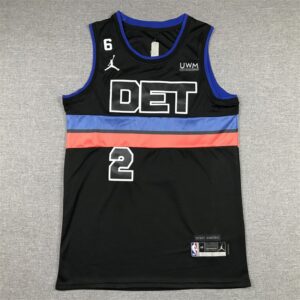 Pistons 2 Cade Cunningham Black Jordan Men Jersey