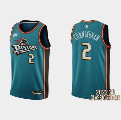 Pistons 2 Cade Cunningham Blue 2022 New Men Jersey