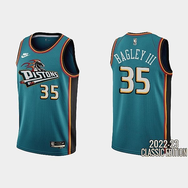 Pistons 35 BAGLEY III Blue 2022 New Men Jersey