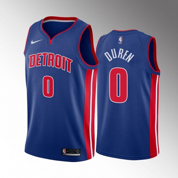 Pistons 0 Jalen Duren Blue 2022 Draft Basketball Men Jersey
