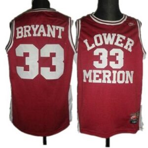 High School Lower Merion 33 Kobe Bryant Red Basketball Men Jersey