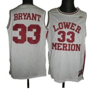 High School Lower Merion 33 Kobe Bryant White Basketball Men Jersey
