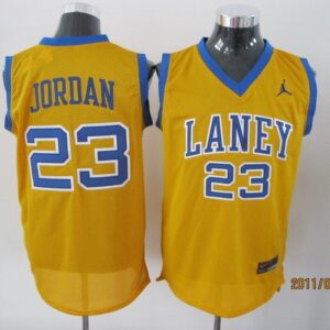 High School Laney Bucs No.23 Jordan Yellow Classic Men Basketball Jersey