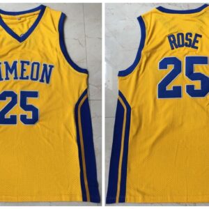 NCAA Simeon 25 Derrick Rose Yellow High School Mesh Basketball Men Jersey