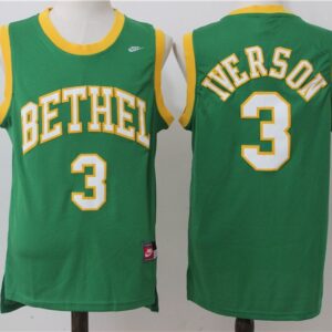 High School Bethel 3 Allen Iverson Green Men Jersey