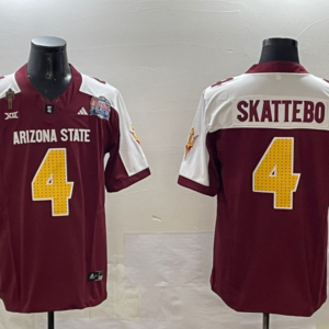 NCAA Arizona State 4 C SKATTEBO Red White F.U.S.E. Vapor Limited Men Jersey