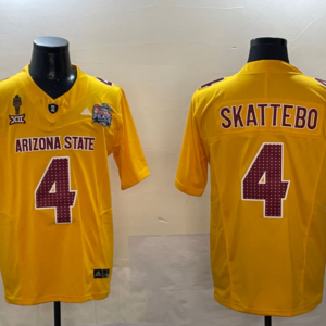 NCAA Arizona State 4 C SKATTEBO Yellow Gold F.U.S.E. Vapor Limited Men Jersey