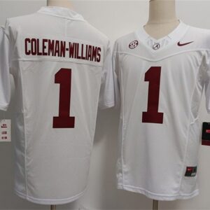 Alabama Crimson Tide 1 Ryan Coleman-Williams White F.U.S.E. Vapor Limited Men Jersey