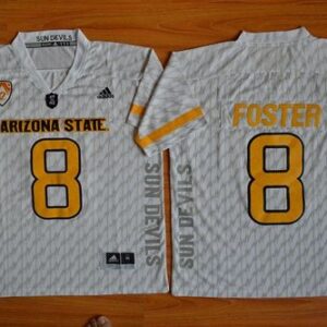 NCAA Arizona State Sun Devils 8 D. J. Foster New White Basketball PAC-12 Patch Men Jersey