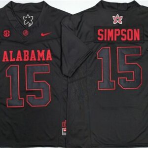 Alabama Crimson Tide 15 Ty Simpson Black F.U.S.E. Vapor Limited Men Jersey
