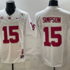 Alabama Crimson Tide 15 Ty Simpson White Rose Bowl F.U.S.E. Vapor Limited Men Jersey