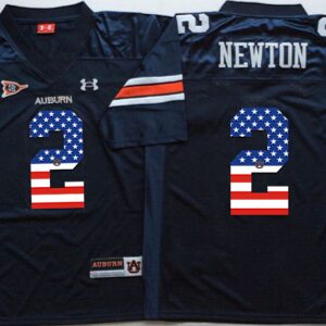 NCAA Auburn Tigers 2 Cameron Newton Navy USA Flag Men Jersey