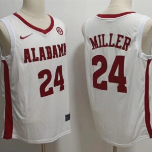 NCAA Alabama Crimson Tide 24 Brandon Miller White Limited Men Jersey