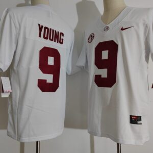NCAA Alabama Crimson Tide 9 Bryce Young 2022 Patch White College Football Limited Men Jersey