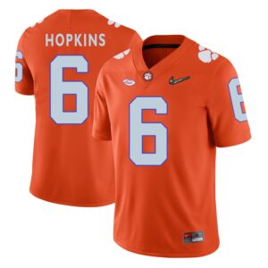 NCAA Clemson Tigers 6 DeAndre Hopkins Orange With Diamond Logo Football Men Jersey