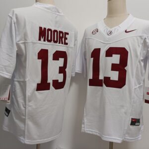 NCAA Alabama Crimson Tide 13  Malachi Moore White F.U.S.E. Vapor Limited Men Jersey