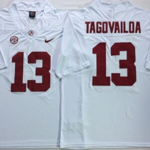 NCAA Alabama Crimson Tide 13 Tua Tagovailoa White Legend Limited Men Jersey