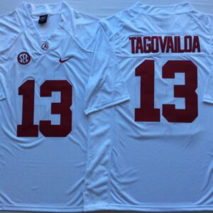 NCAA Alabama Crimson Tide 13 Tua Tagovailoa White College Football Men Jersey
