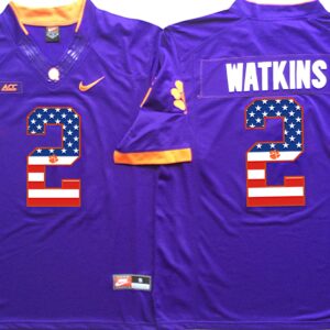 NCAA Clemson Tigers 2 Sammy Watkins Purple USA Flag Men Jersey