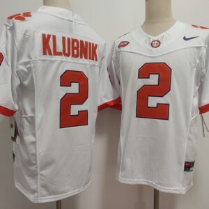 NCAA Clemson Tigers 2 Cade Klubnik White F.U.S.E. Vapor Limited Men Jersey