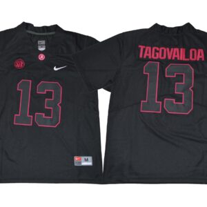 NCAA Alabama Crimson Tide 13 Tua Tagovailoa Black Football Men Jersey