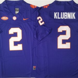 NCAA Clemson Tigers 2 Cade Klubnik Purple F.U.S.E. Vapor Limited Men Jersey