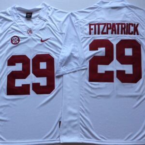 NCAA Alabama Crimson Tide 29 Minkah Fitzpatrick White Football Men Jersey