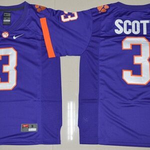NCAA Clemson Tigers 3 Artavis Scott Football Purple 2016-17 Limited Men Jersey
