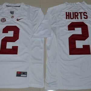 NCAA Alabama Crimson Tide 2 Jalen Hurts Football White 2016 Limited Men Jersey