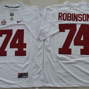 NCAA Alabama Crimson Tide 74 Cam Robinson Football White 2016-17 Limited Men Jersey