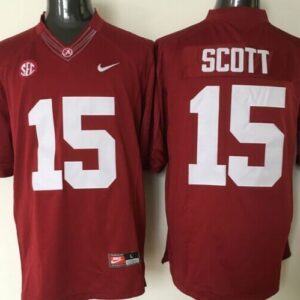 NCAA Alabama Crimson Tide 15 JK Scott Red Men Jersey