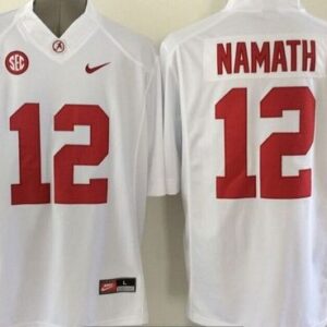 NCAA Alabama Crimson Tide 12 Joe Namath White Men Jersey
