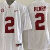 NCAA Alabama Crimson Tide 2 Derrick Henry White SEC Patch Men Jersey