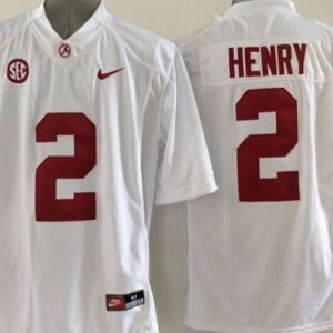 NCAA Alabama Crimson Tide 2 Derrick Henry White SEC Patch Men Jersey