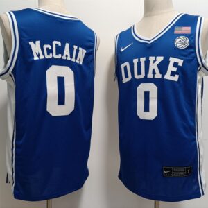NCAA Duke Blue Devils 0 Jared McCain Blue Nike Men Jersey