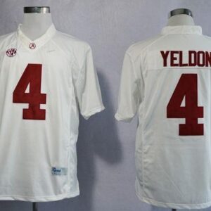 NCAA Alabama Crimson Tide 4 T.J Yeldon White Limited Men Jersey