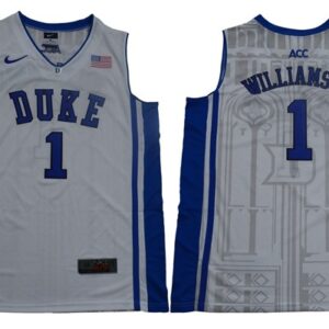 NCAA Duke Blue Devils 1 Zion Williamson V Neck White College Basketball Men Jersey