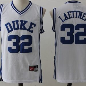 NCAA Duke Blue Devils 32 Christian Laettner White Basketball Men Jersey