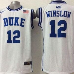 NCAA Duke Blue Devils 12 Justise Winslow White Basketball Men Jersey