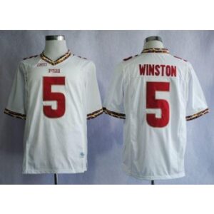 NCAA Florida State Seminoles 5 Jameis Winston White Men Jersey
