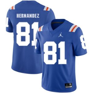 NCAA Florida Gators 81 Aaron Hernandez Blue Throwback College Football Men Jersey