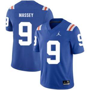 NCAA Florida Gators 9 Dre Massey Blue Throwback College Football Men Jersey