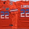 NCAA Florida Gators 22 Emmitt Smith Orange USA Flag Men Jersey