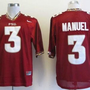NCAA Florida State Seminoles 3 E.J Manuel Red Men Jersey