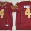 NCAA Florida State Seminoles 4 Dalvin Cook Red with White Number Men Jersey