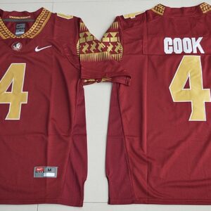 NCAA Florida State Seminoles 4 Dalvin Cook Red with White Number Men Jersey