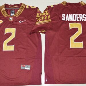NCAA Florida State Seminoles 2 Deion Sanders Football Red 2016 Limited Men Jersey
