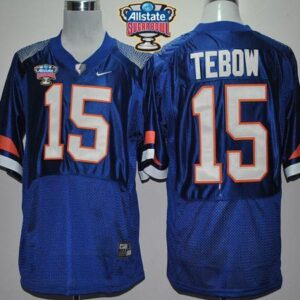 NCAA Florida Gators 15 Tim Tebow Blue Pro Combat Allstate Sugar Bowl Men Jersey