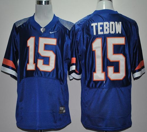 NCAA Florida Gators 15 Tim Tebow Blue Pro Combat Men Jersey