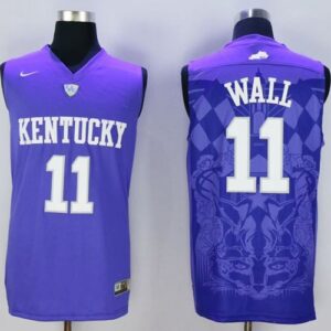 NCAA Kentucky Wildcats 11 John Wall Blue Basketball Men Jersey